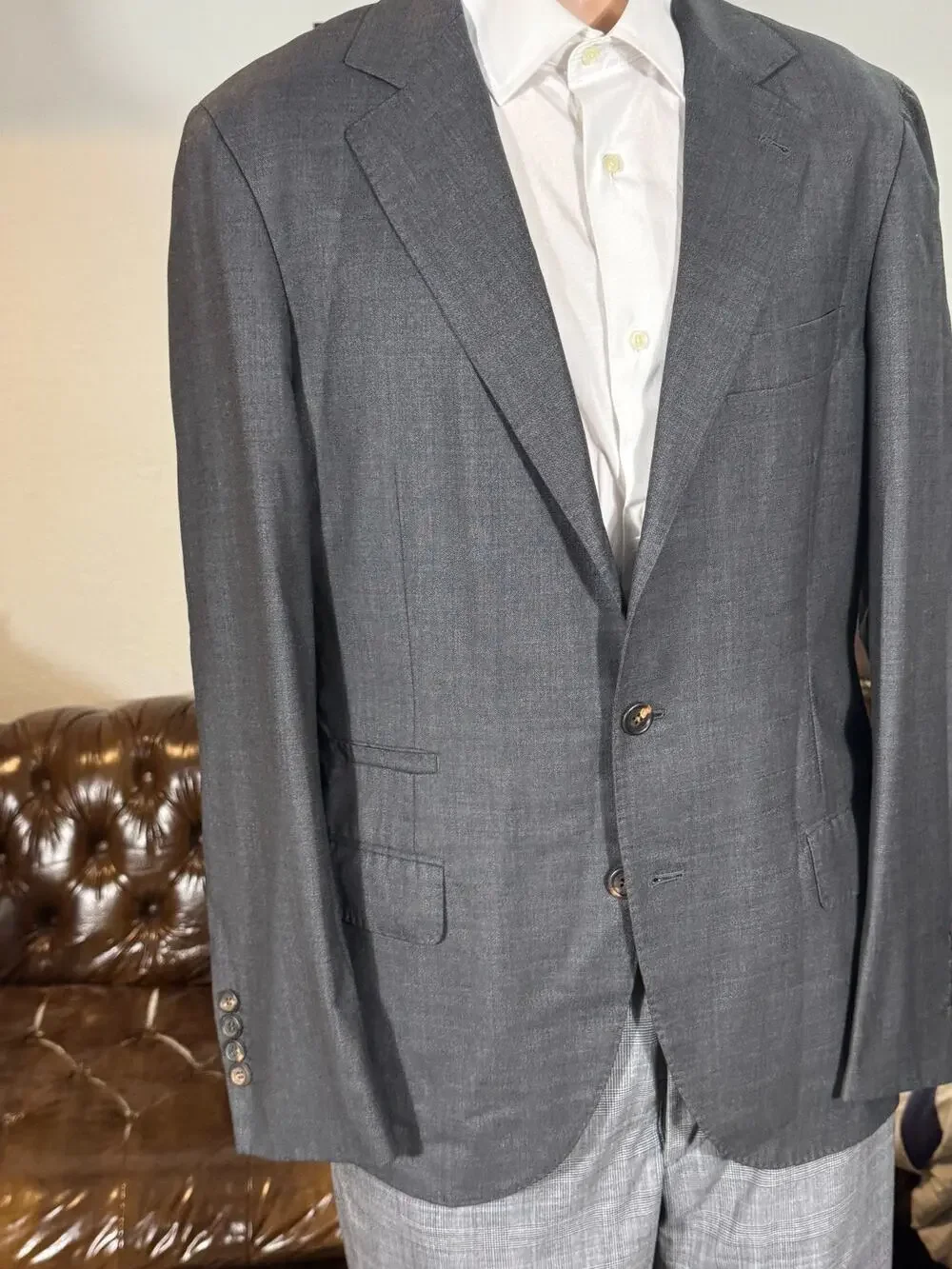Brunello Cucinelli Charcoal Wool Unstructured Sportcoat Blazer 46 38R